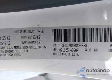 2016 Chrysler 200 Limited Platinum из США, поврежденный, VIN 1C3CCCAB1GN194898